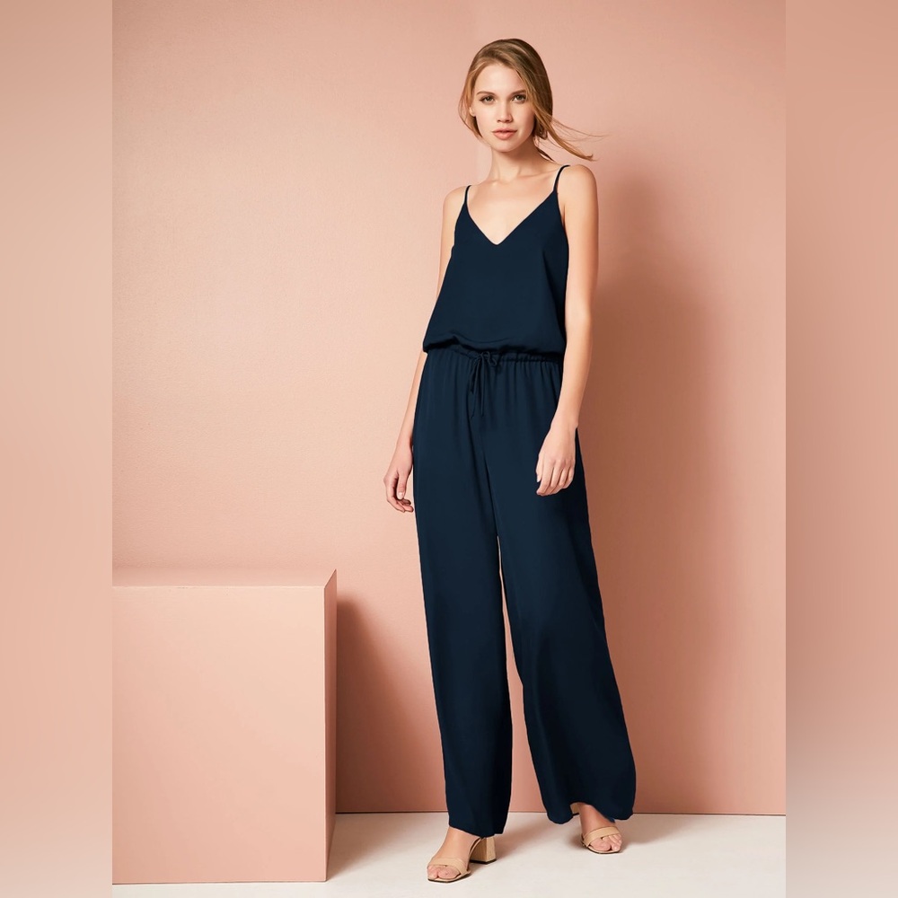 NWT Three Eighty Two Erin Cami Jumpsuit Navy XS
